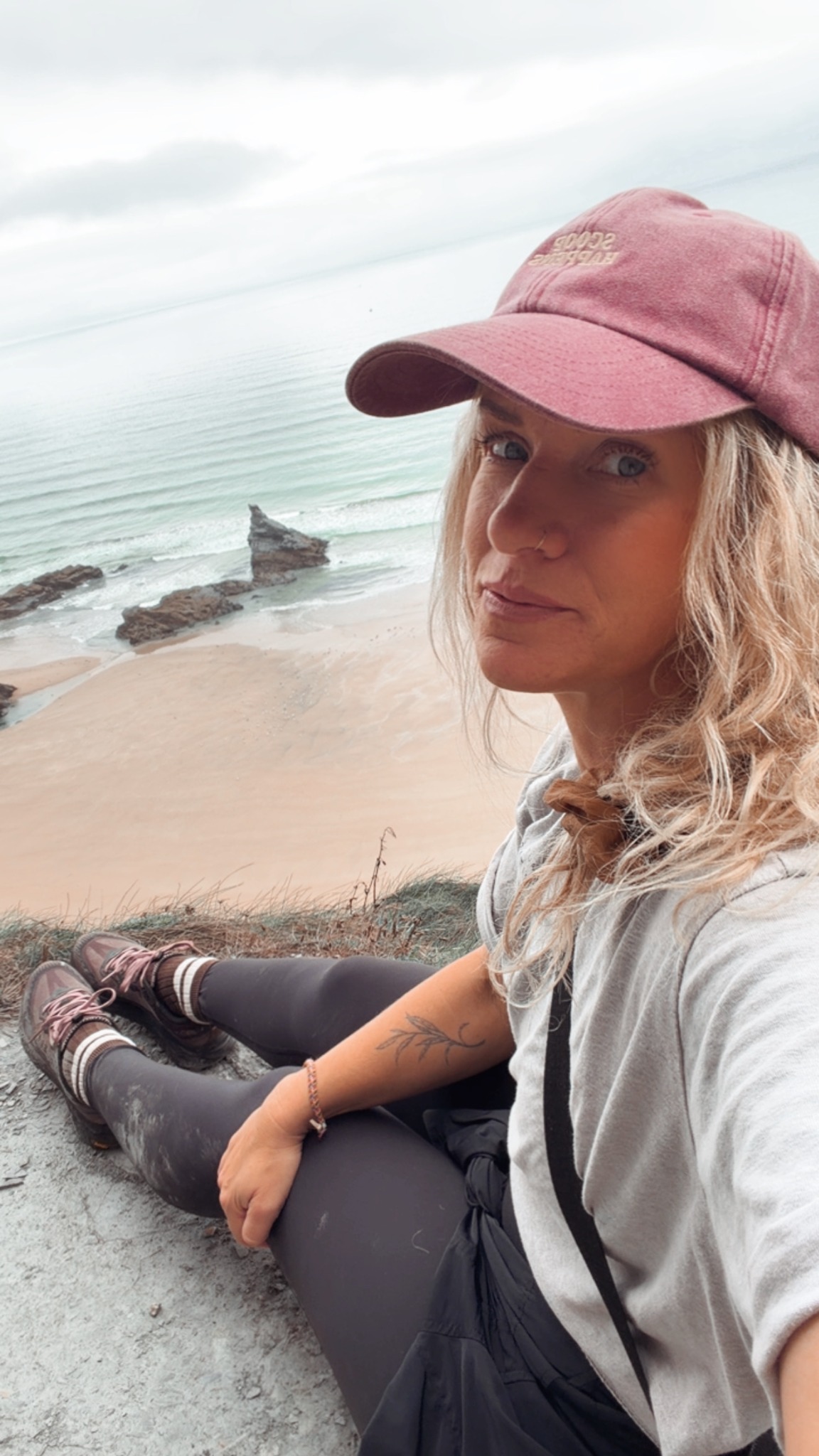 Clare Mills overlooking the Cornish coast